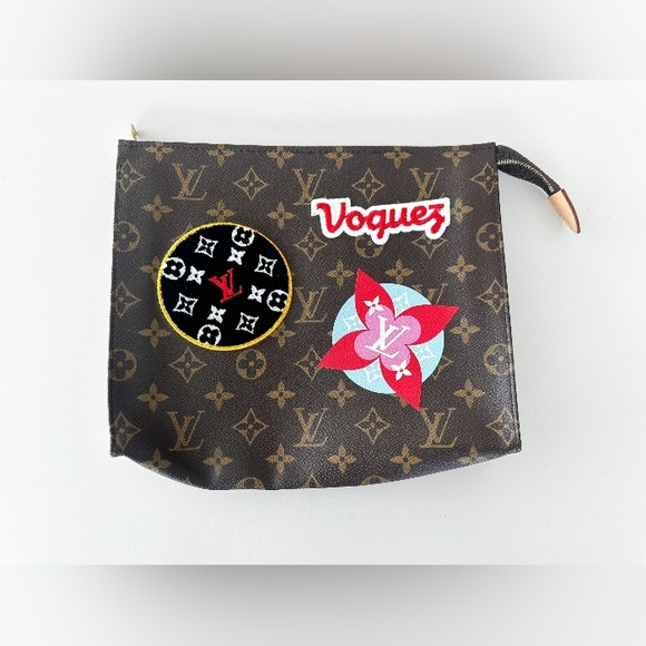 Louis Vuitton Toiletry Pouch Limited Edition Patches Monogram Canvas - Picture 1 of 12